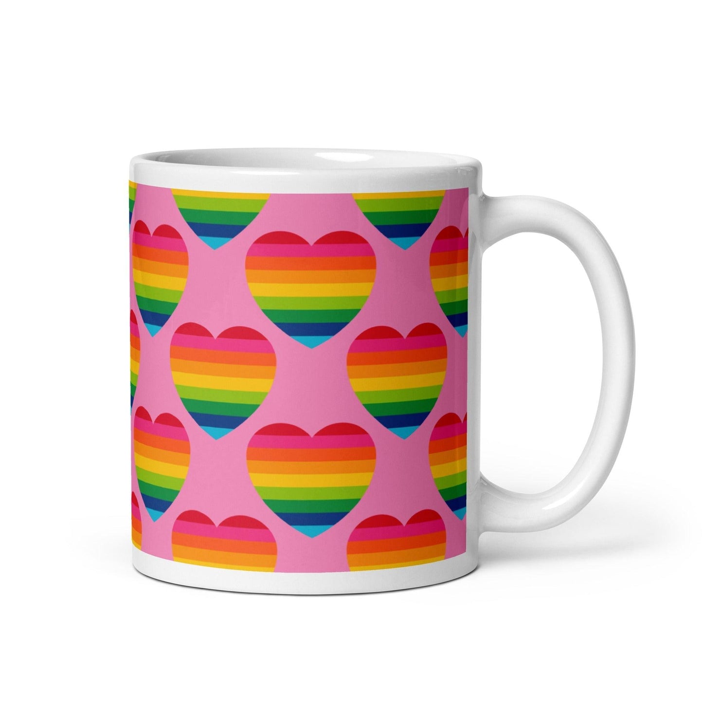 Mug - ELLIE LOVE rainbow pink - Bold Heart Print