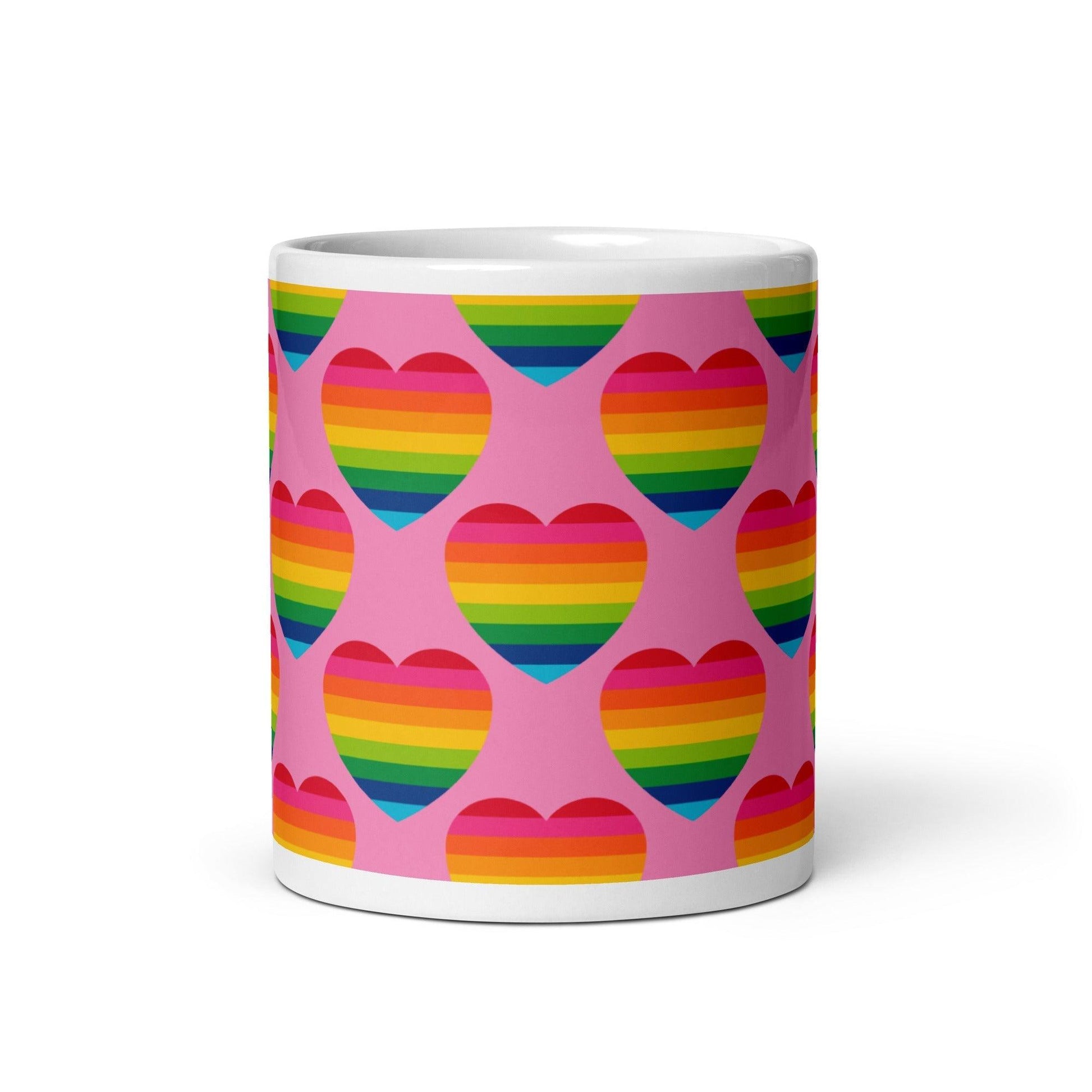 Mug - ELLIE LOVE rainbow pink - Bold Heart Print