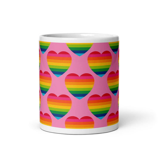 Mug - ELLIE LOVE rainbow pink - Bold Heart Print