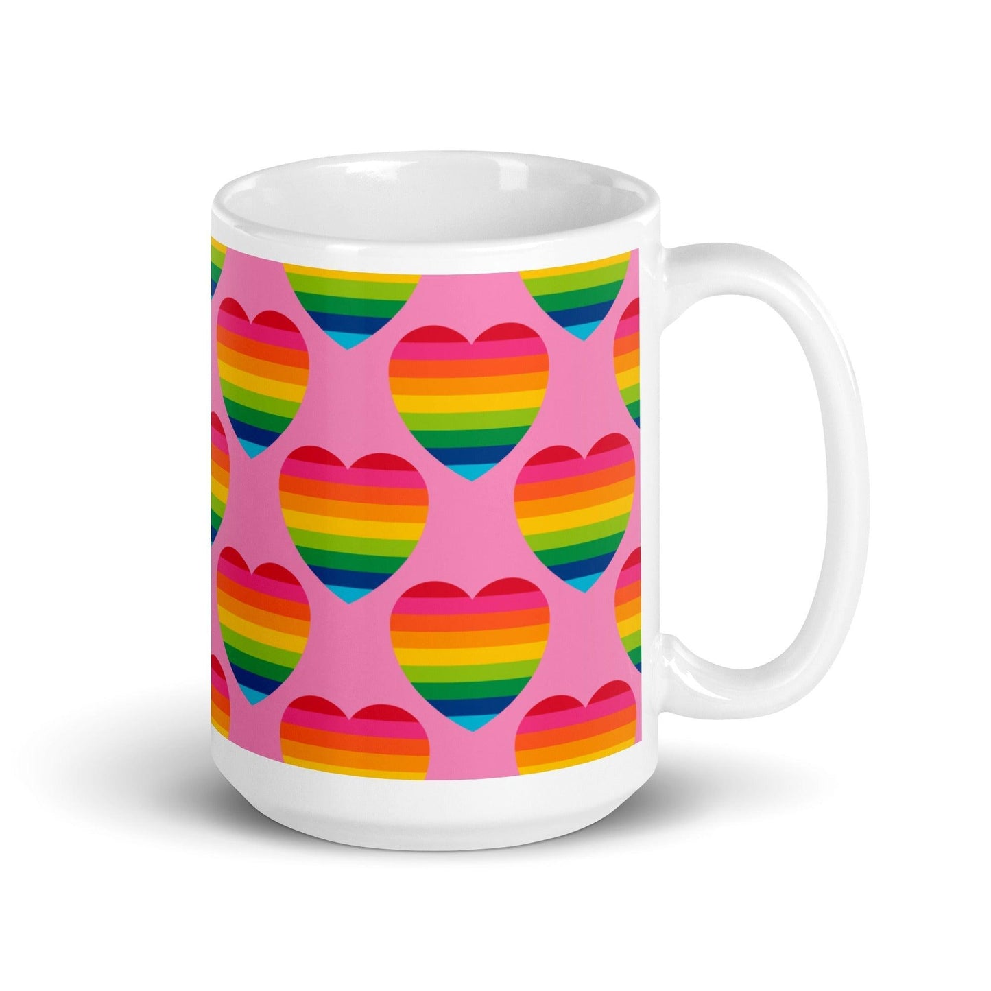 Mug - ELLIE LOVE rainbow pink - Bold Heart Print