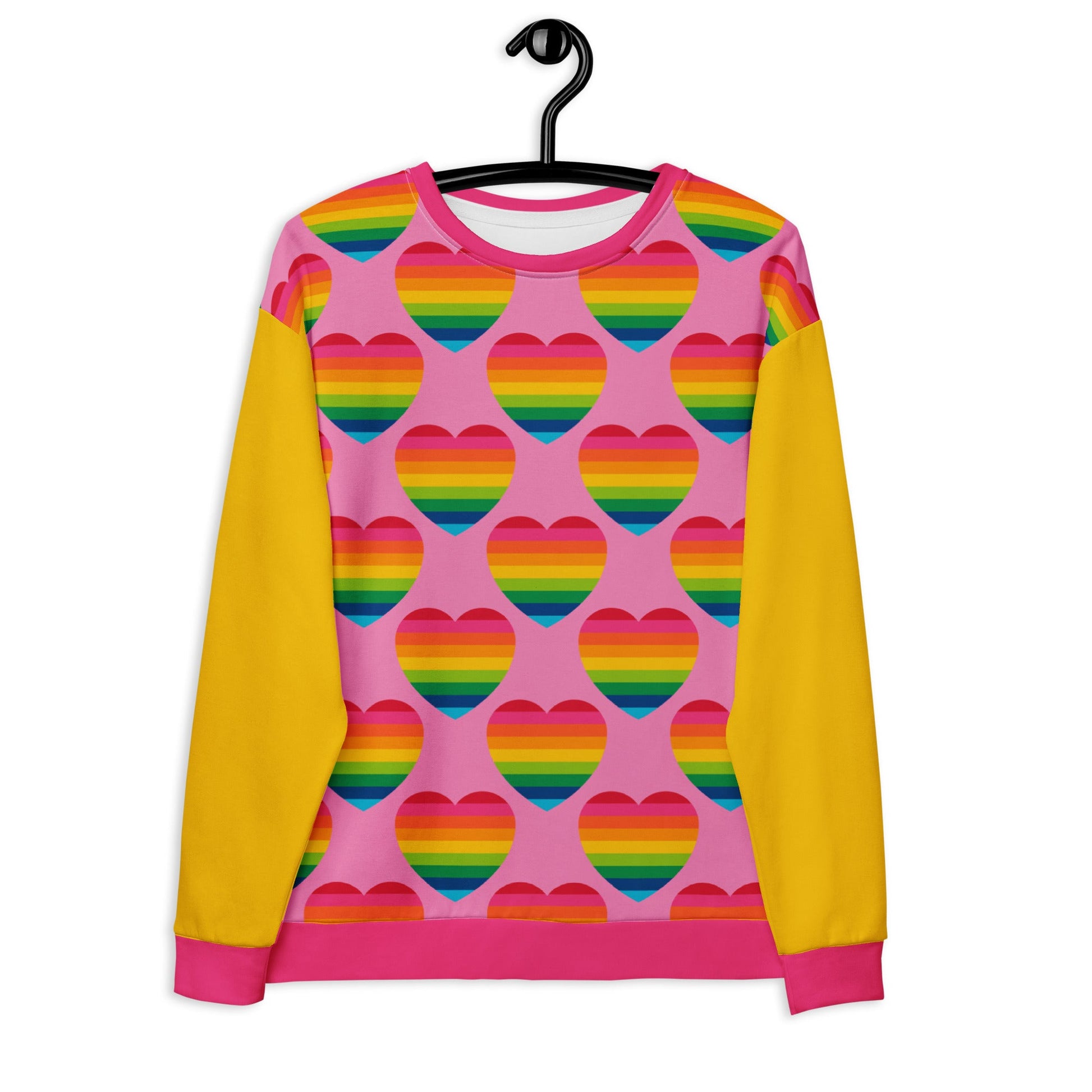 Sweatshirt - ELLIE LOVE rainbow pink - Bold Heart Print