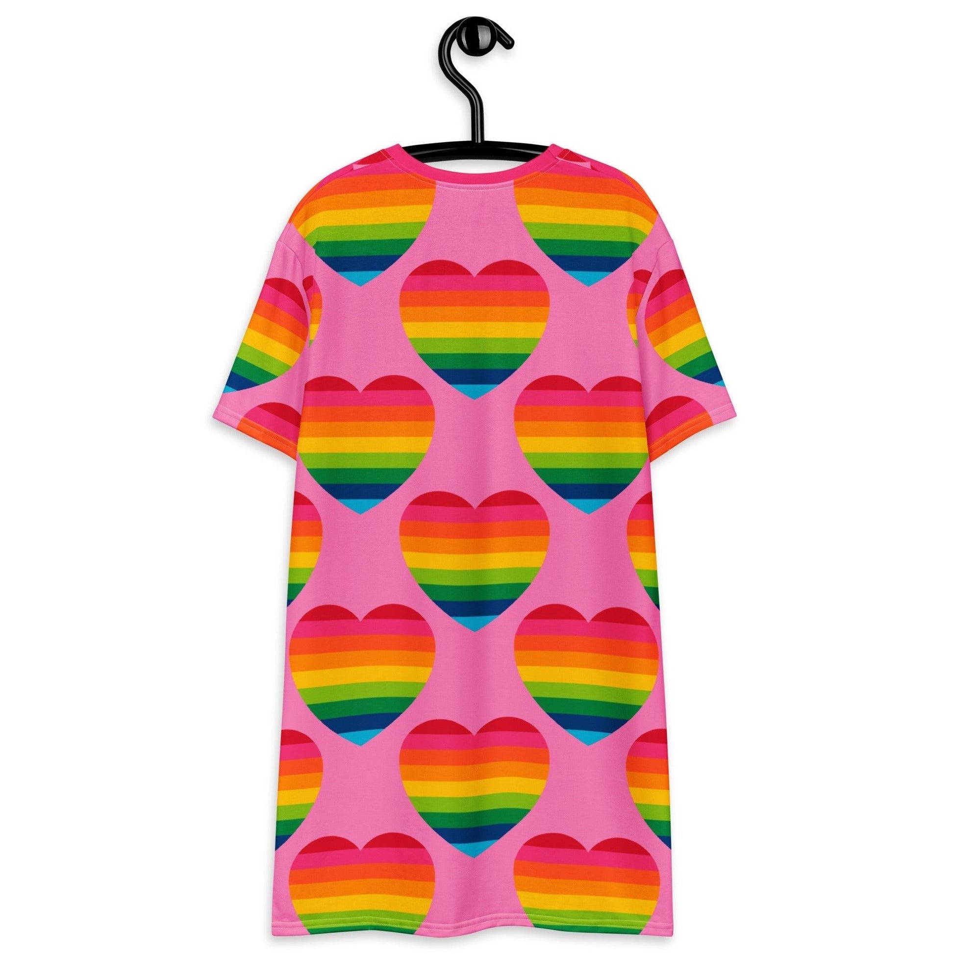T-Shirt Dress - ELLIE LOVE rainbow pink - Bold Heart Print