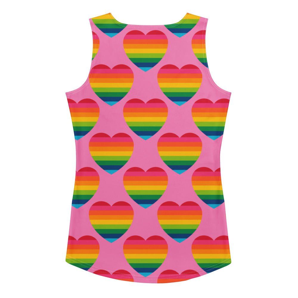 Tank top - ELLIE LOVE rainbow pink - Bold heart print XL