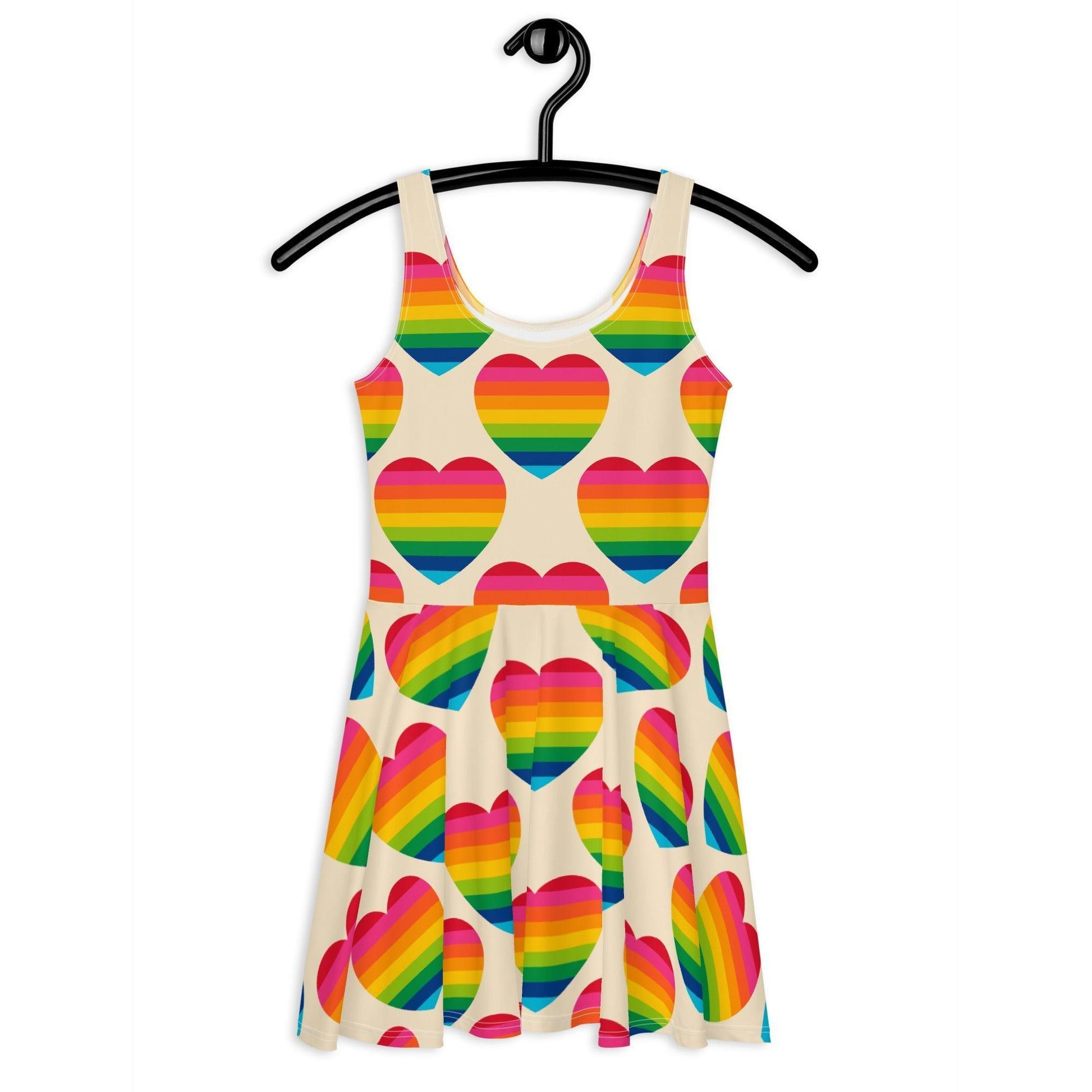 Skater Dress - ELLIE LOVE rainbow - Bold Heart Print