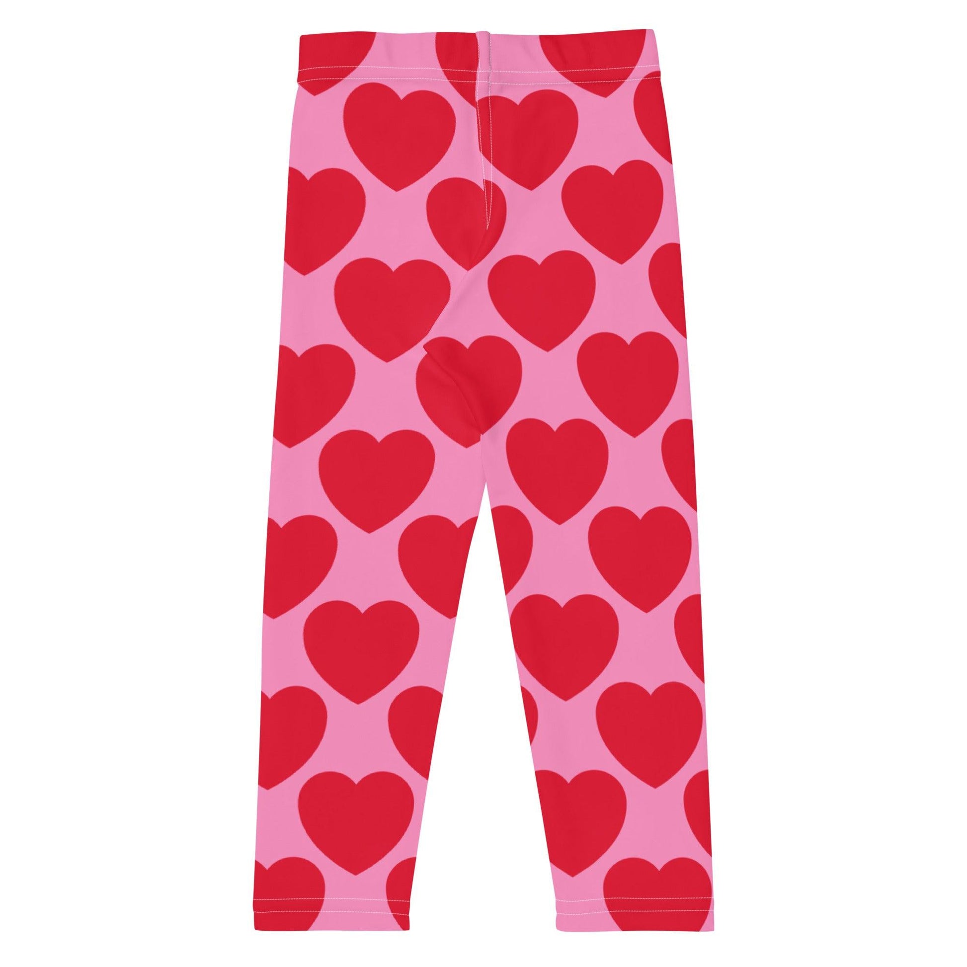 Kids' Leggings -2- ELLIE LOVE red - Bold Heart Print