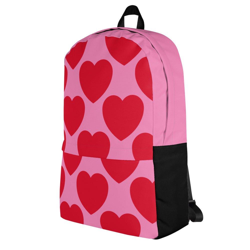 Backpack - ELLIE LOVE red - Bold heart print