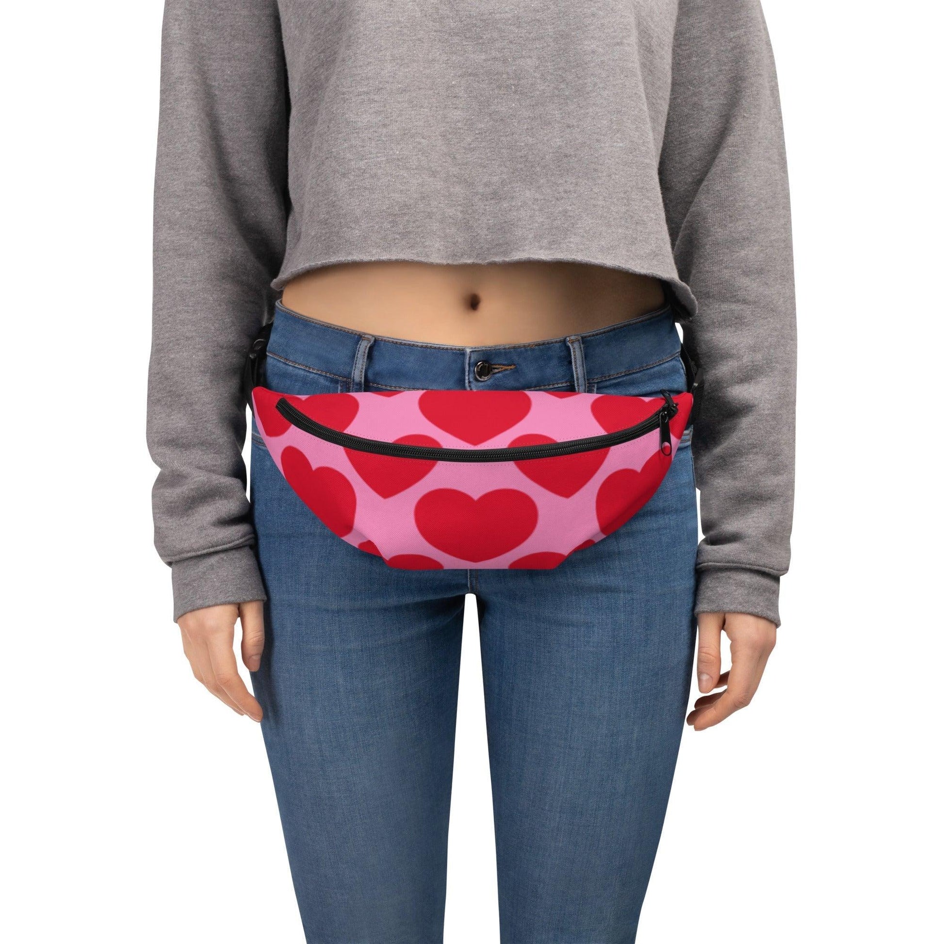 Fanny Pack - ELLIE LOVE red - Bold Heart Print