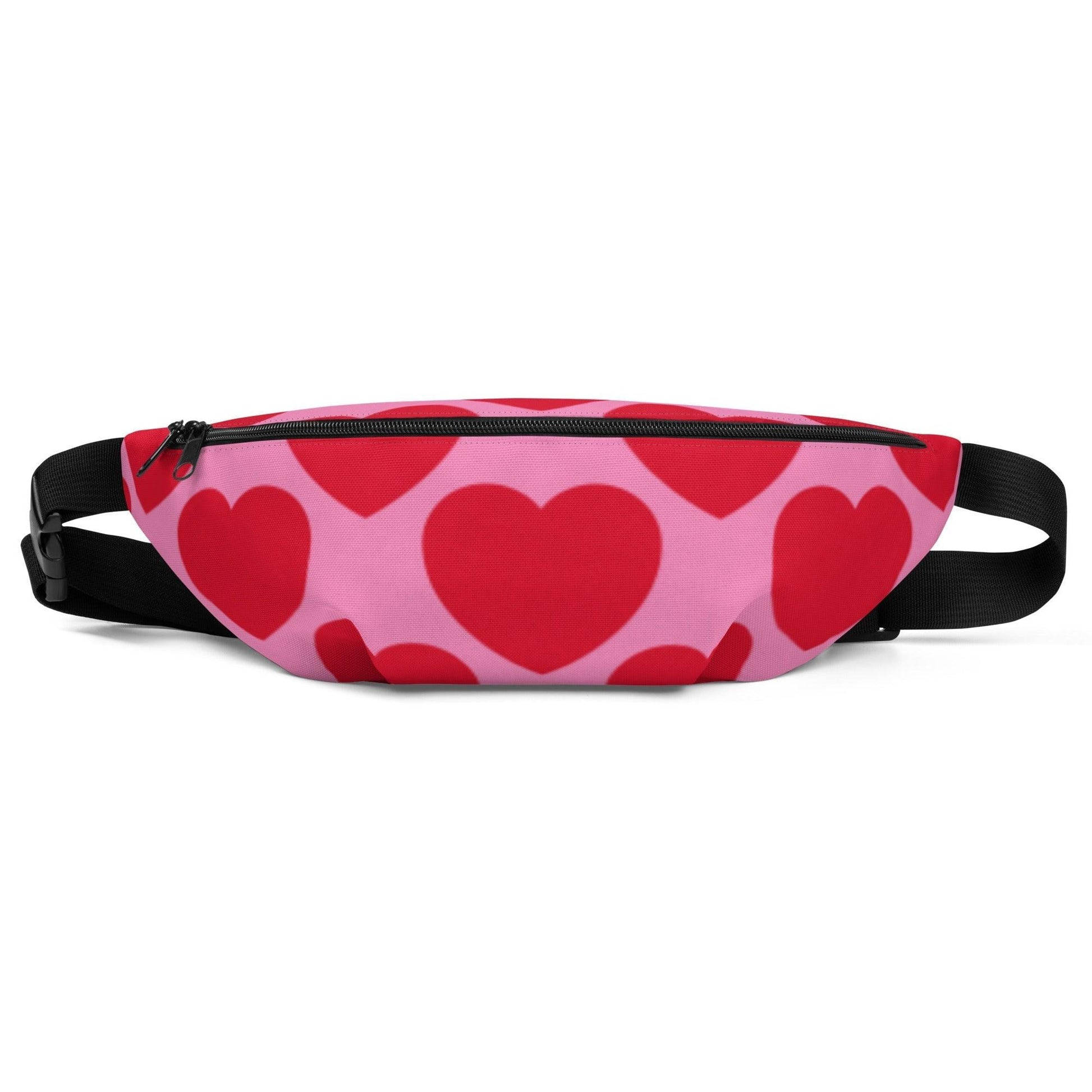 Fanny Pack - ELLIE LOVE red - Bold Heart Print
