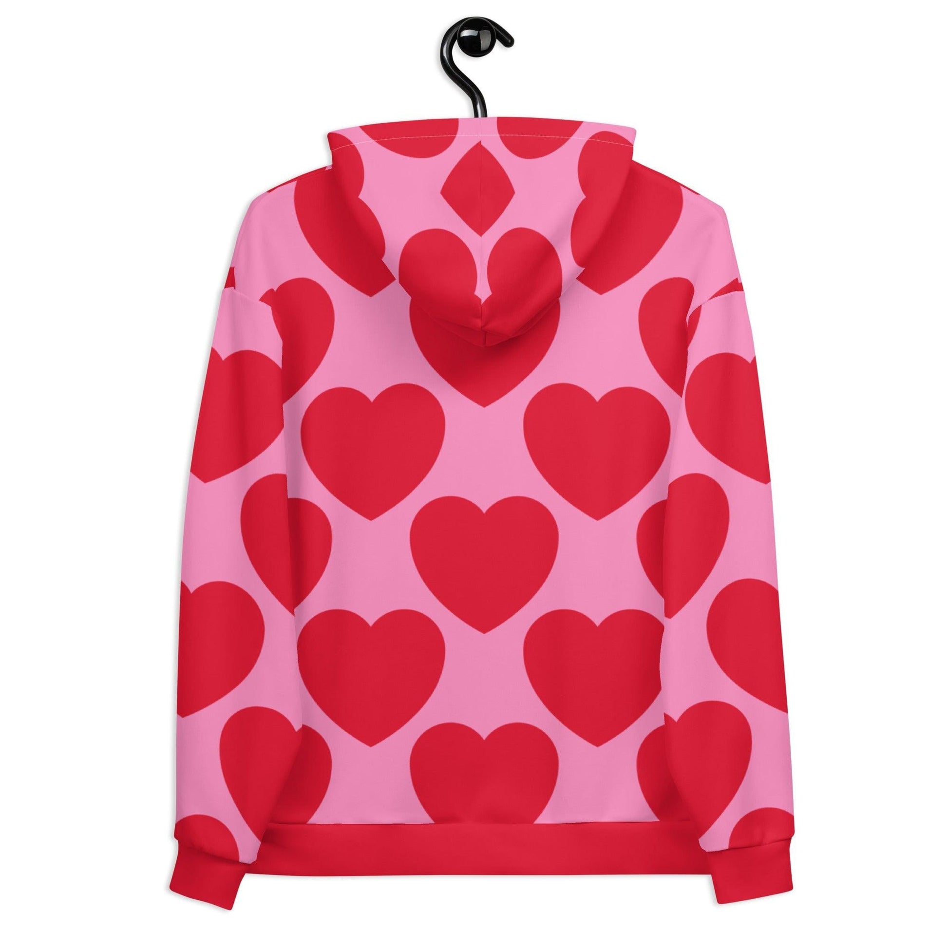 Hoodie - ELLIE LOVE red - Bold Heart Print