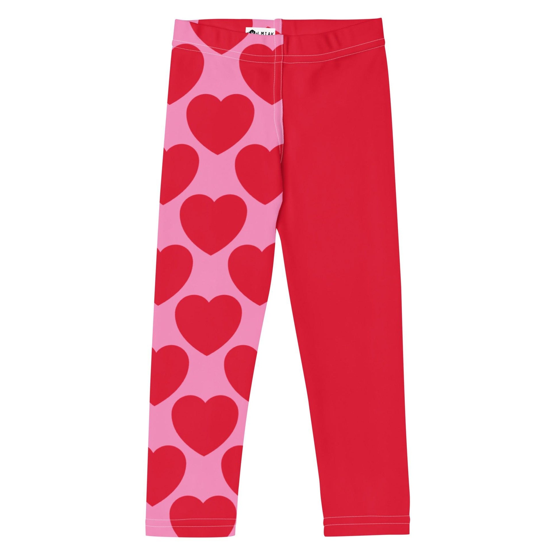 Kids' Leggings - ELLIE LOVE red - Bold Heart Print