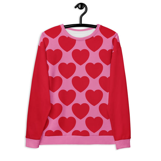 Sweatshirt - ELLIE LOVE red - Bold Heart Print