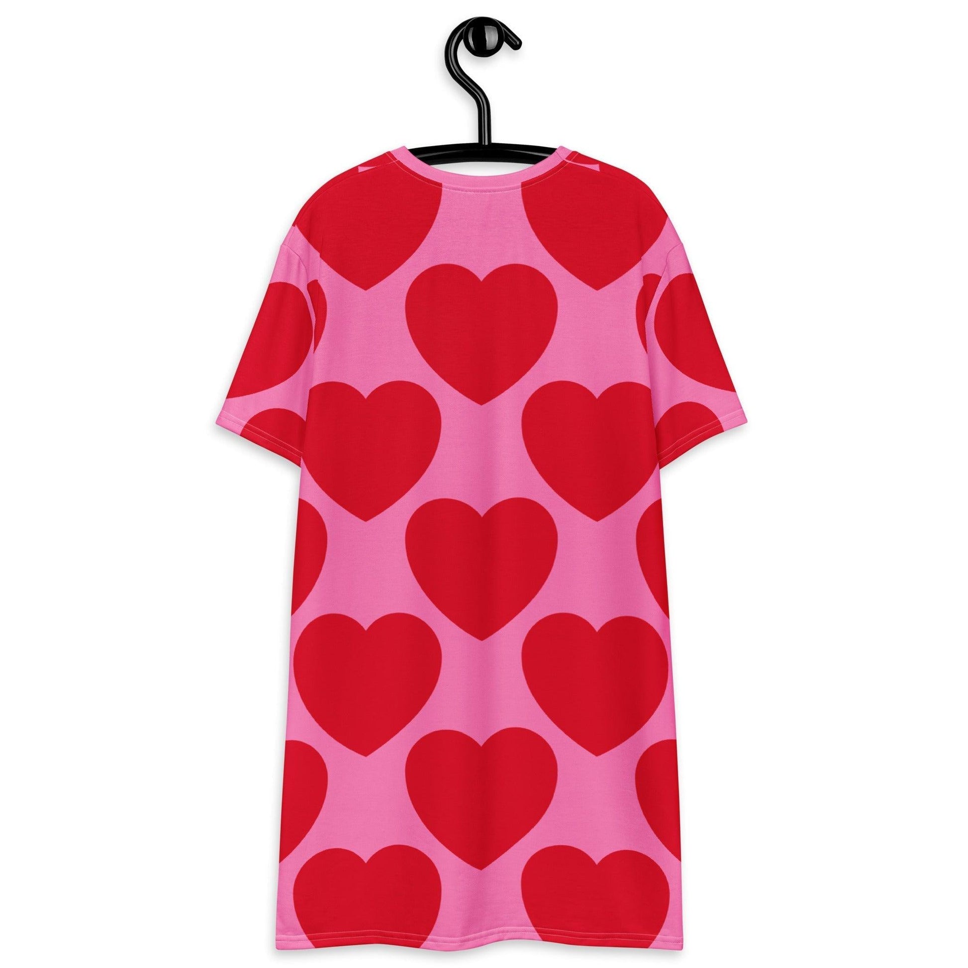 T-Shirt Dress - ELLIE LOVE red - Bold Heart Print