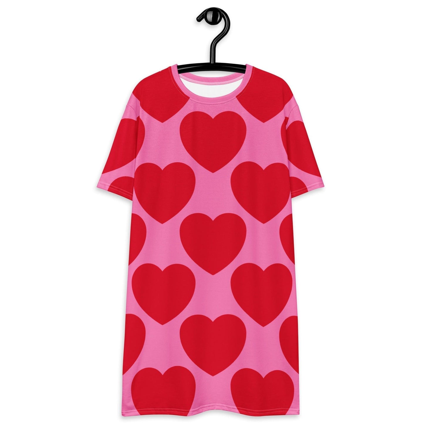T-Shirt Dress - ELLIE LOVE red - Bold Heart Print
