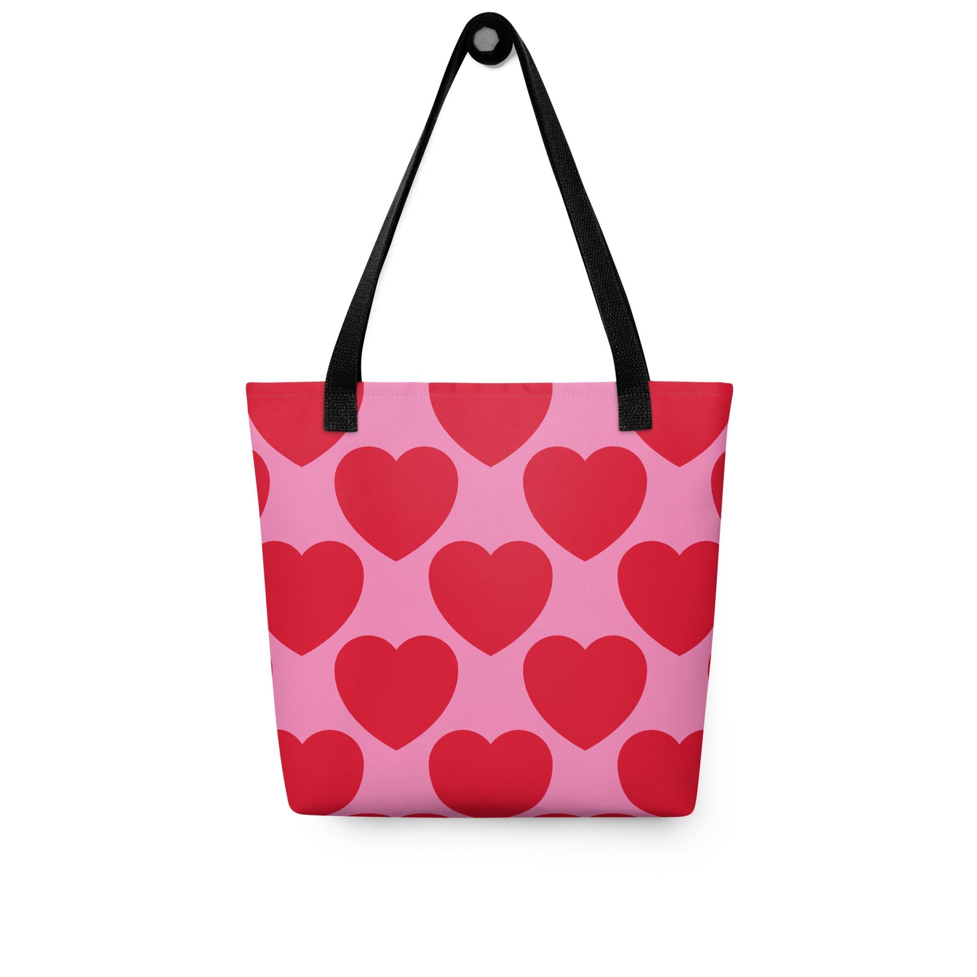 Tote Bag - ELLIE LOVE red - Bold Heart Print