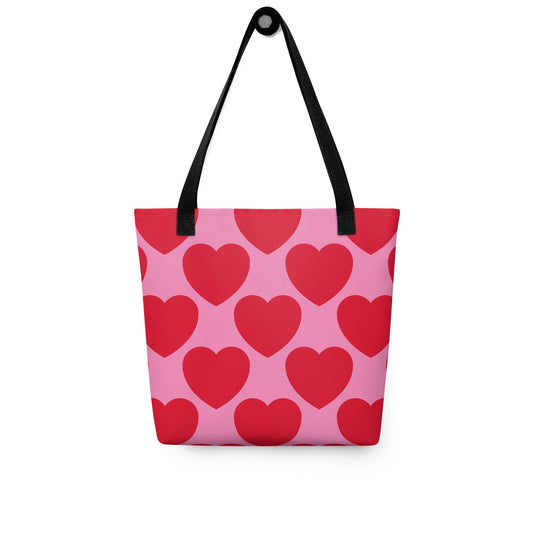 Tote Bag - ELLIE LOVE red - Bold Heart Print