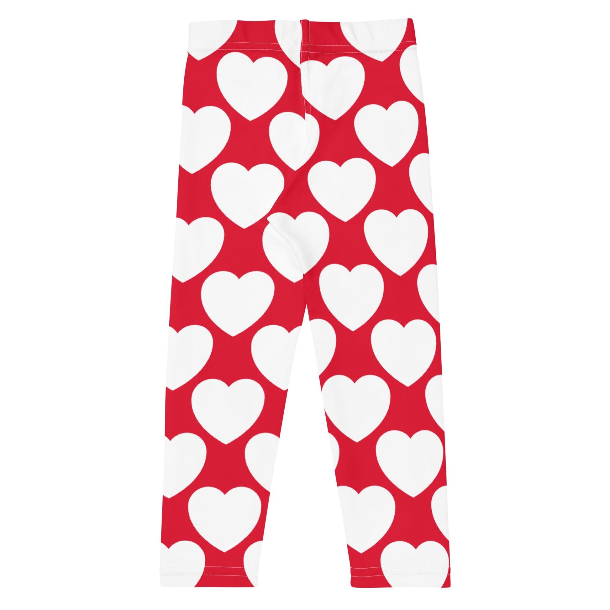 Kids' Leggings -2- - ELLIE LOVE red white - Bold Heart Print