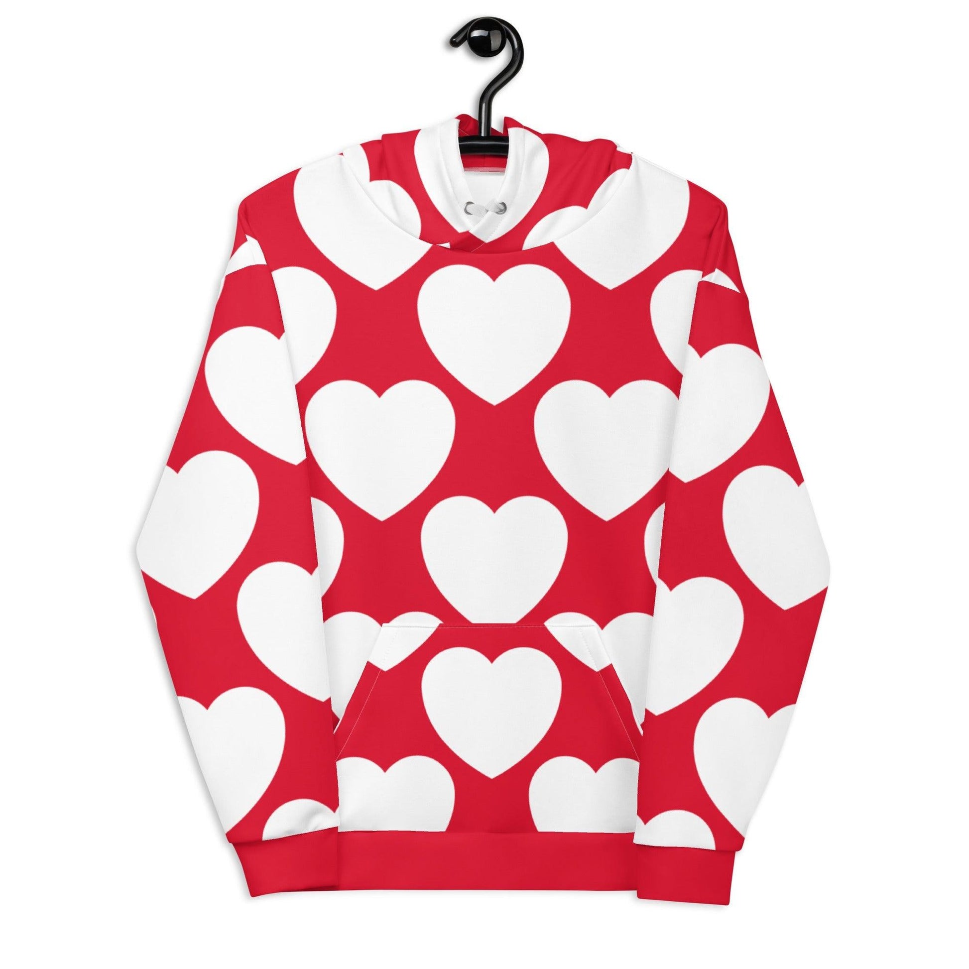 Hoodie - ELLIE LOVE red white - Bold Heart Print