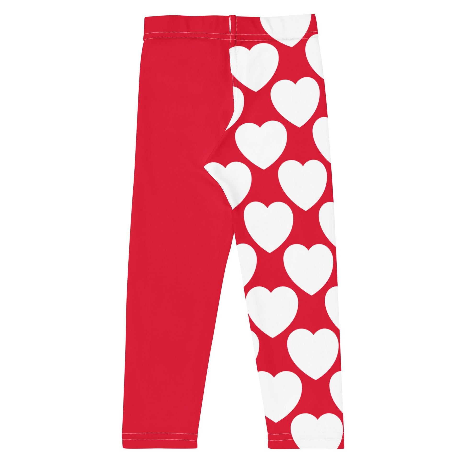 Kids' Leggings - ELLIE LOVE red white - Bold Heart Print