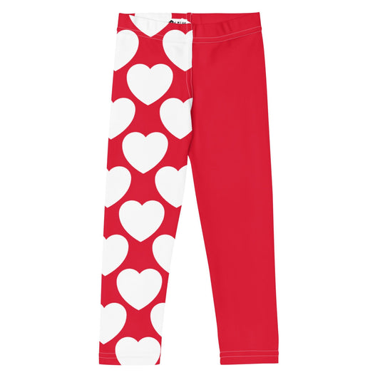 Kids' Leggings - ELLIE LOVE red white - Bold Heart Print