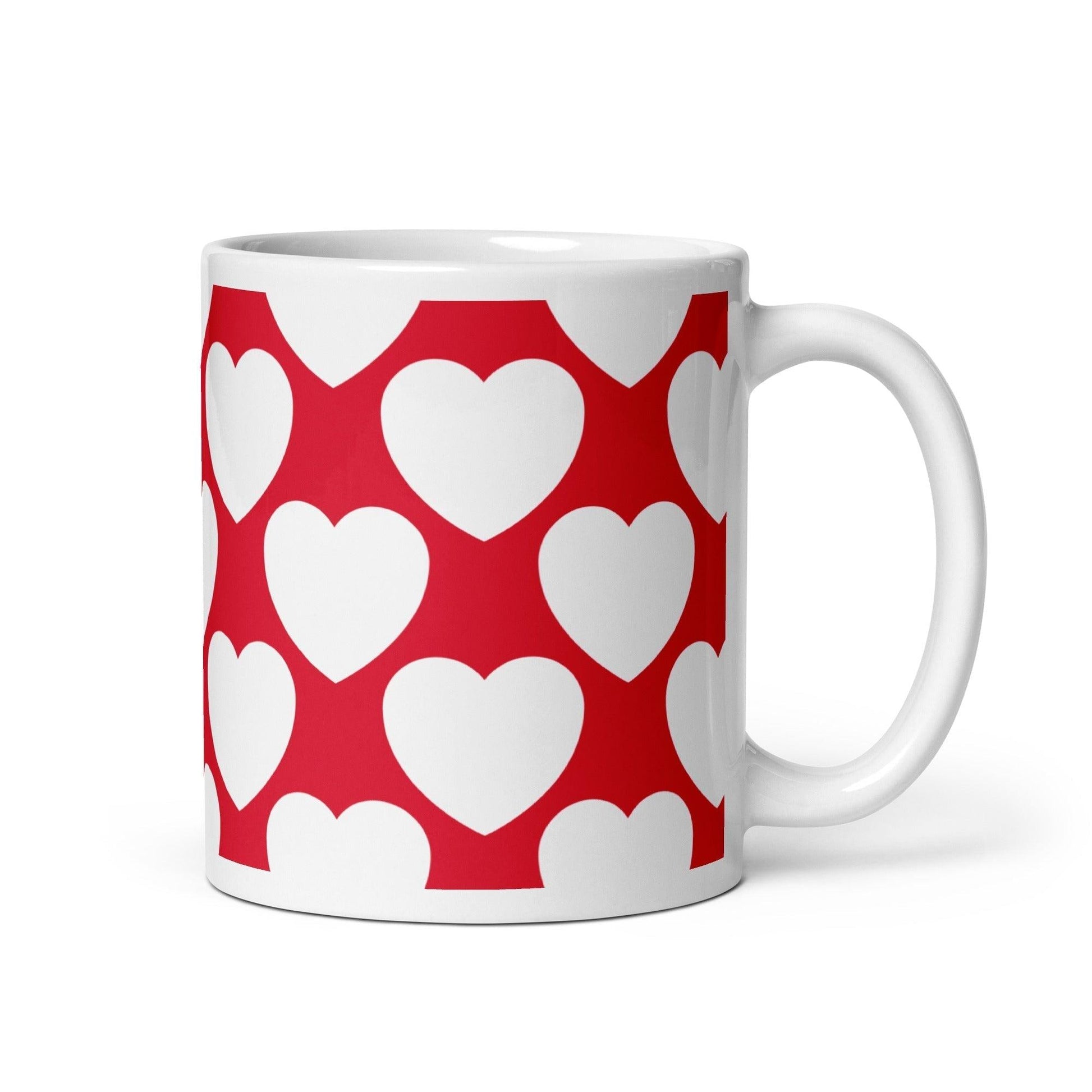 Mug - ELLIE LOVE red white - Bold Heart Print