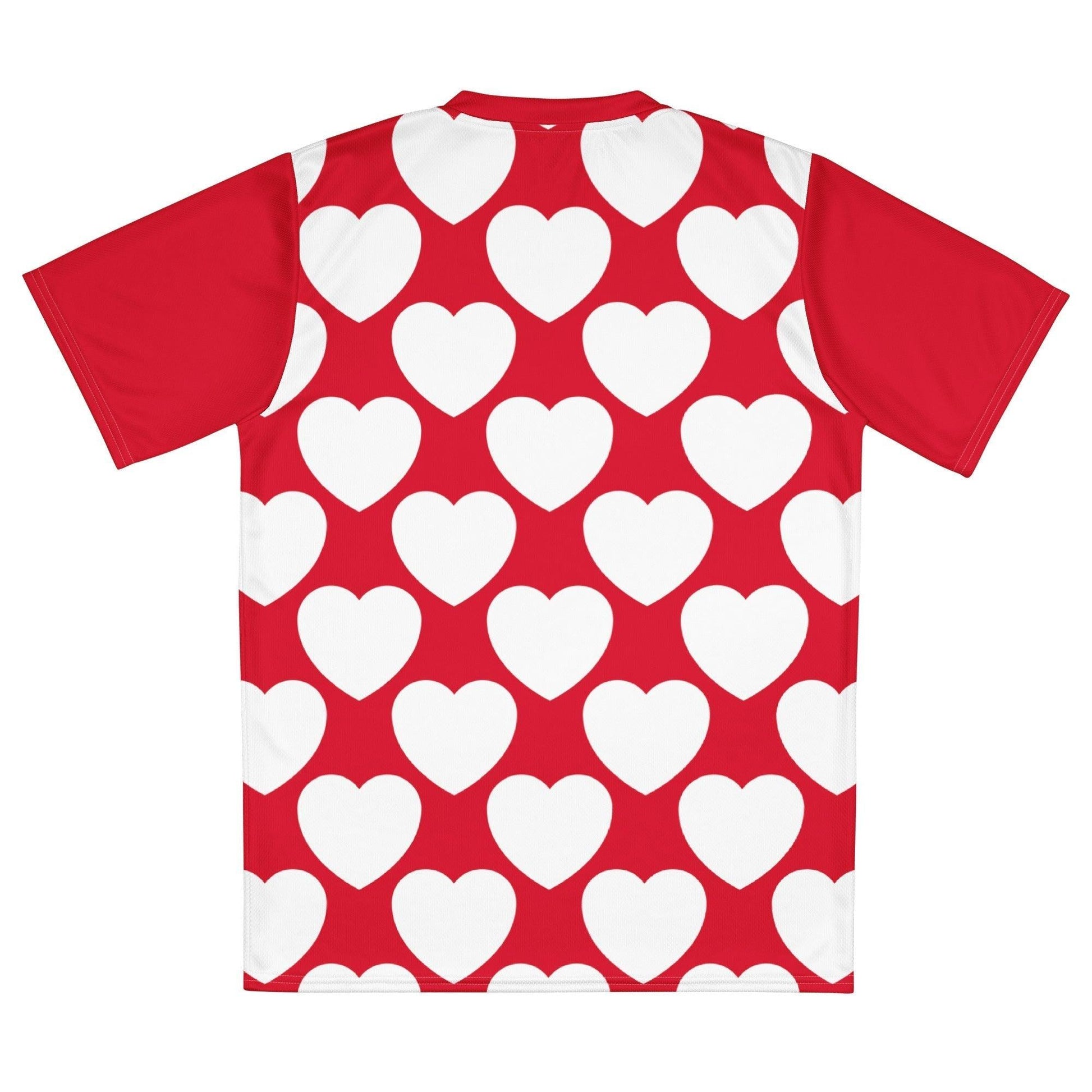Sports Jersey - ELLIE LOVE red white - Bold heart print