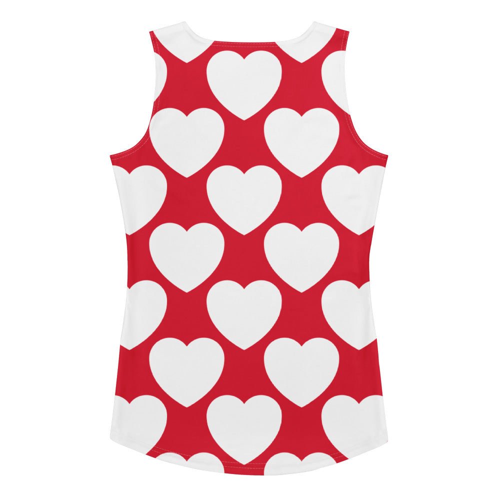 Tank top - ELLIE LOVE red white - Bold heart print XL