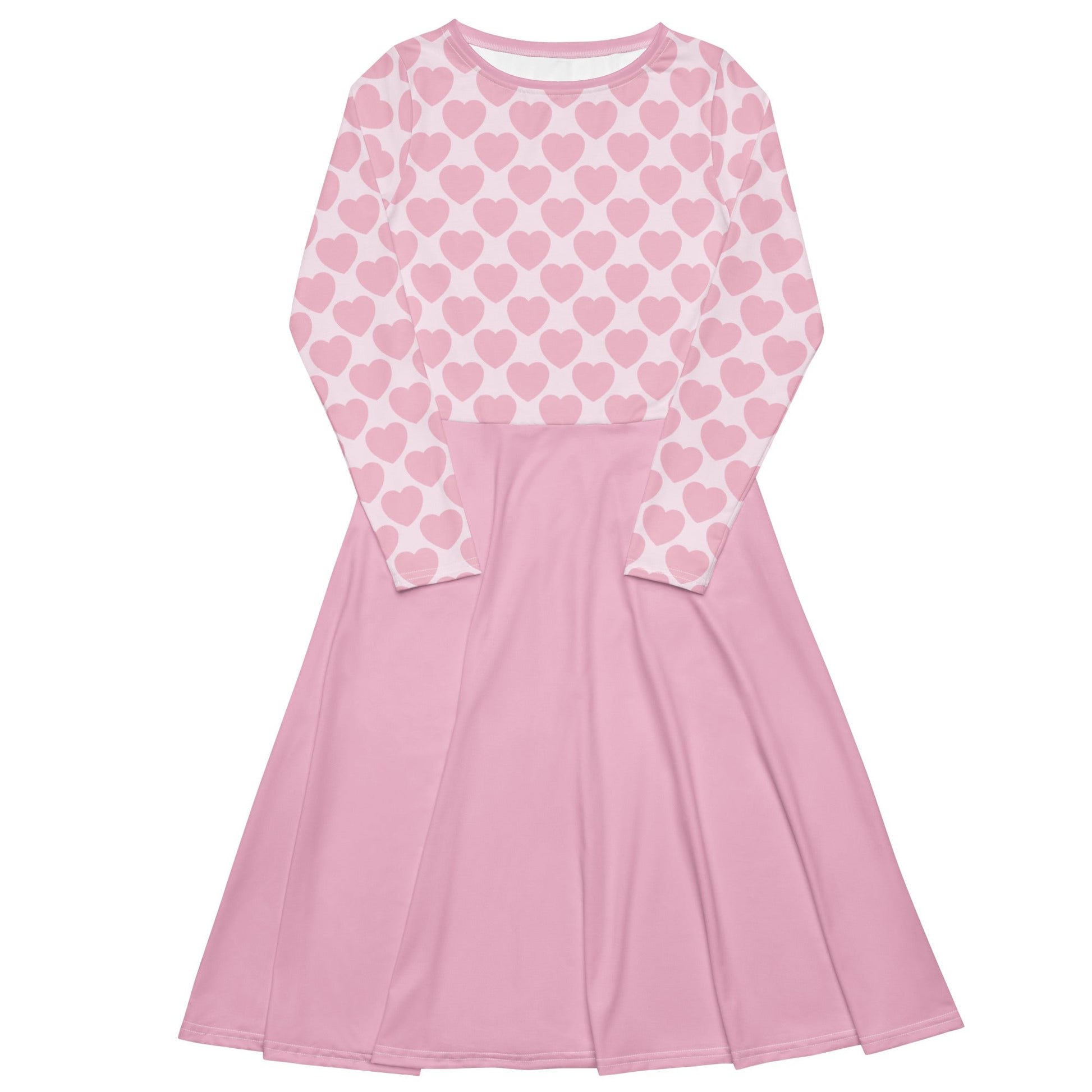 Midi Dress - ELLIE LOVE tender pink - Bold Heart Print