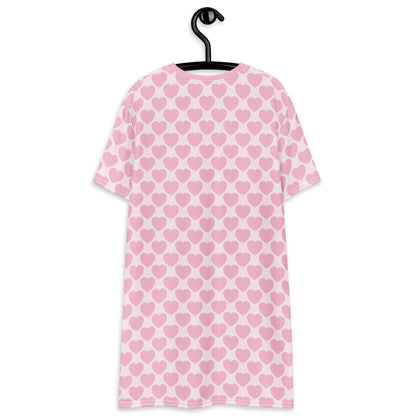 T-Shirt Dress - ELLIE LOVE tender pink - Bold Heart Print