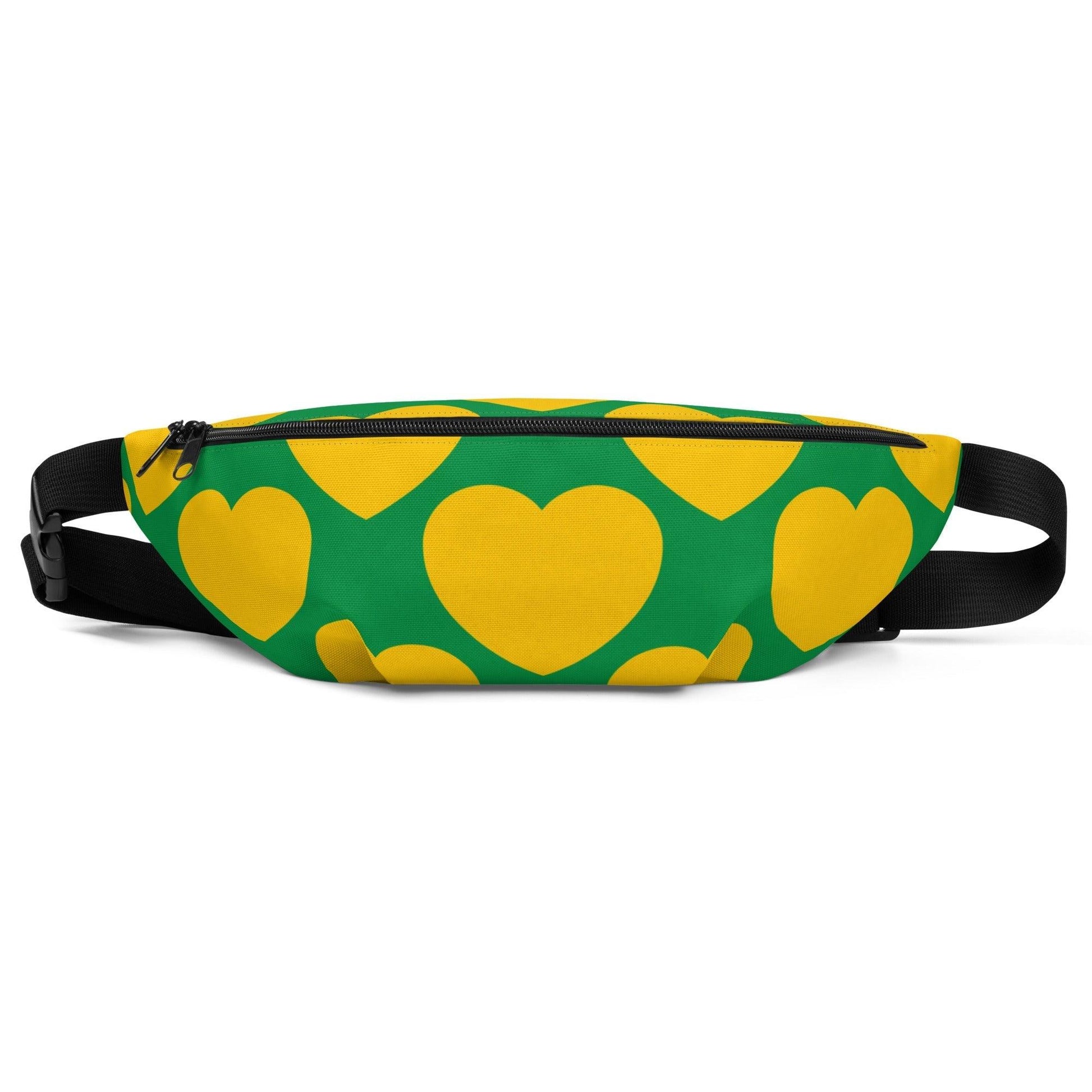 Fanny Pack - ELLIE LOVE yellow green - Bold Heart Print