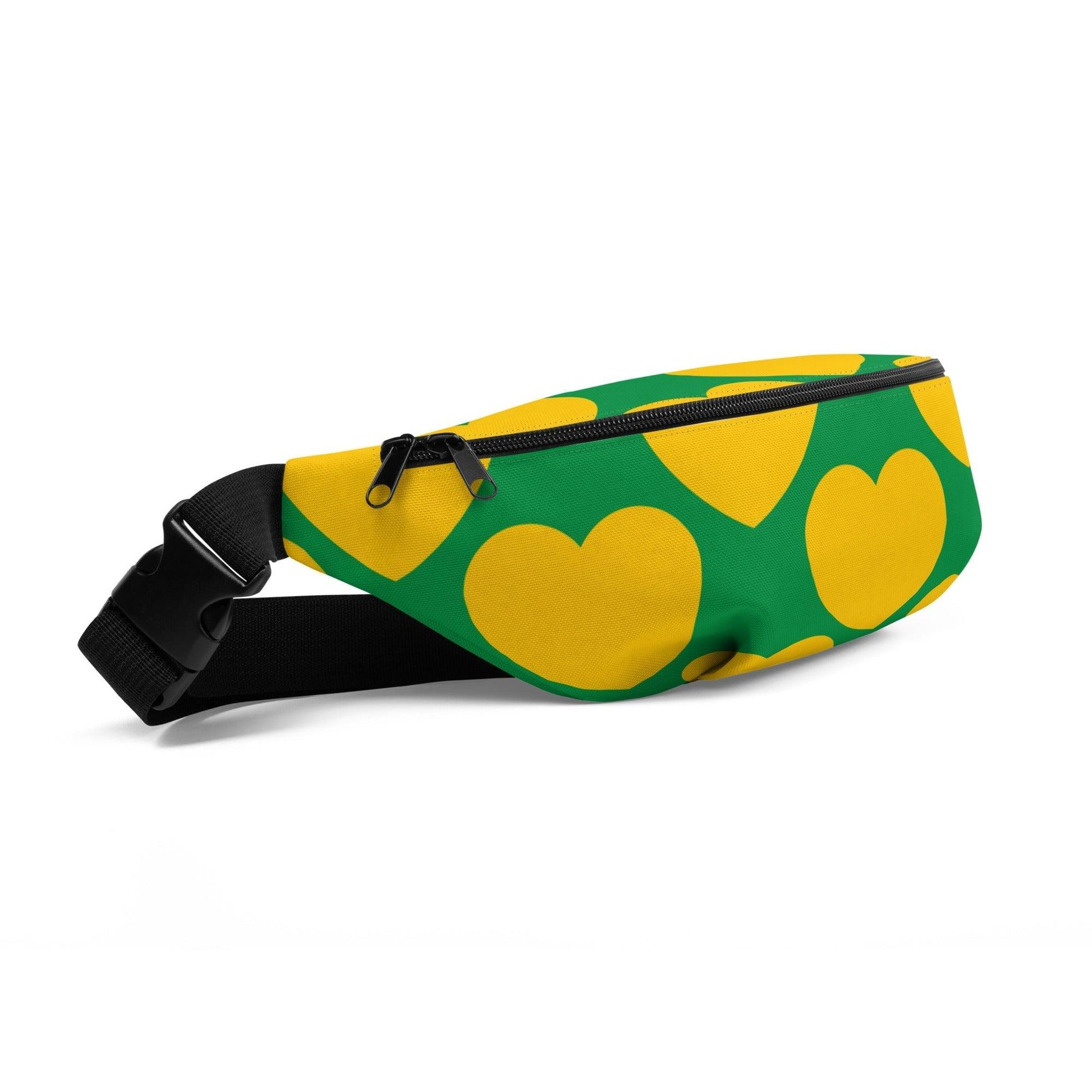 Fanny Pack - ELLIE LOVE yellow green - Bold Heart Print