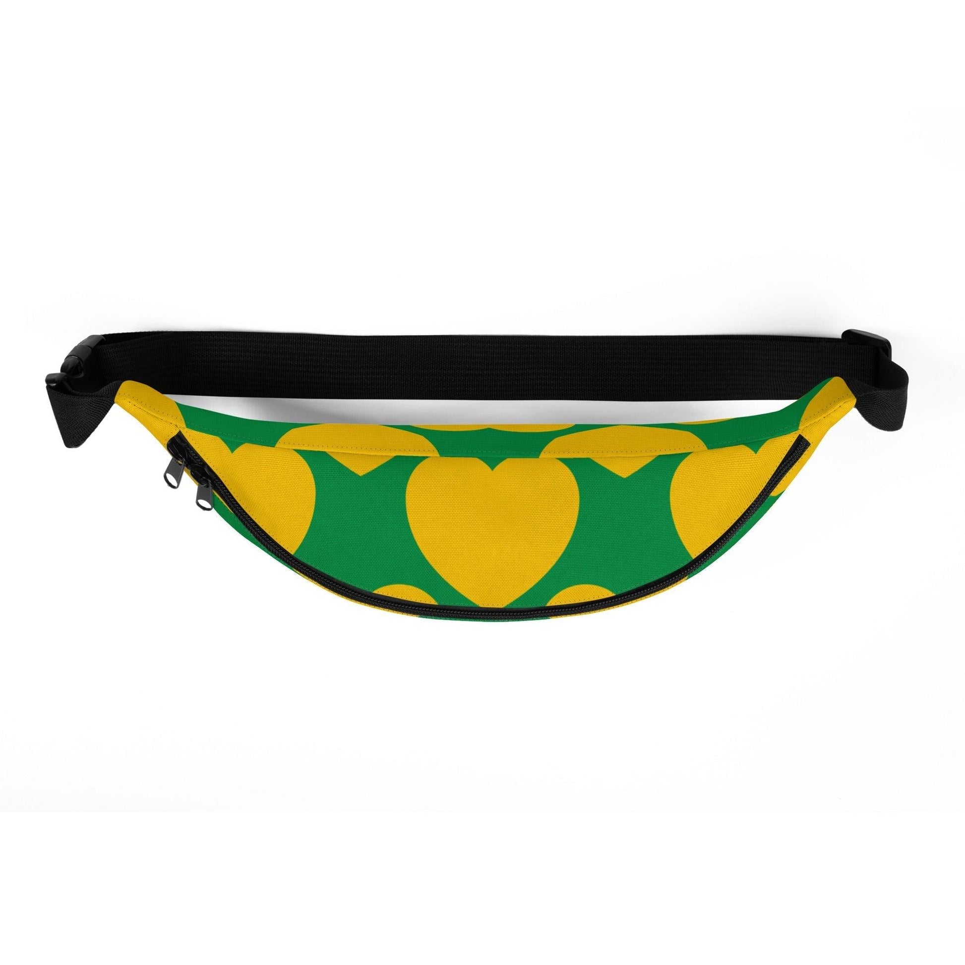 Fanny Pack - ELLIE LOVE yellow green - Bold Heart Print
