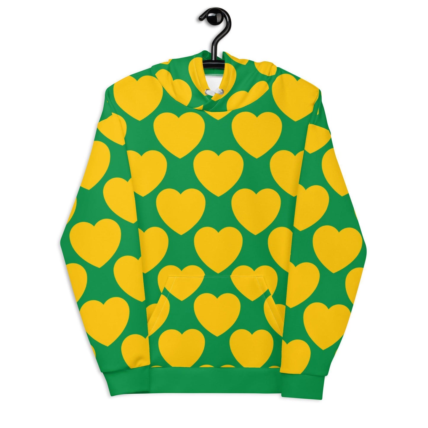 Hoodie - ELLIE LOVE yellow green - Bold Heart Print