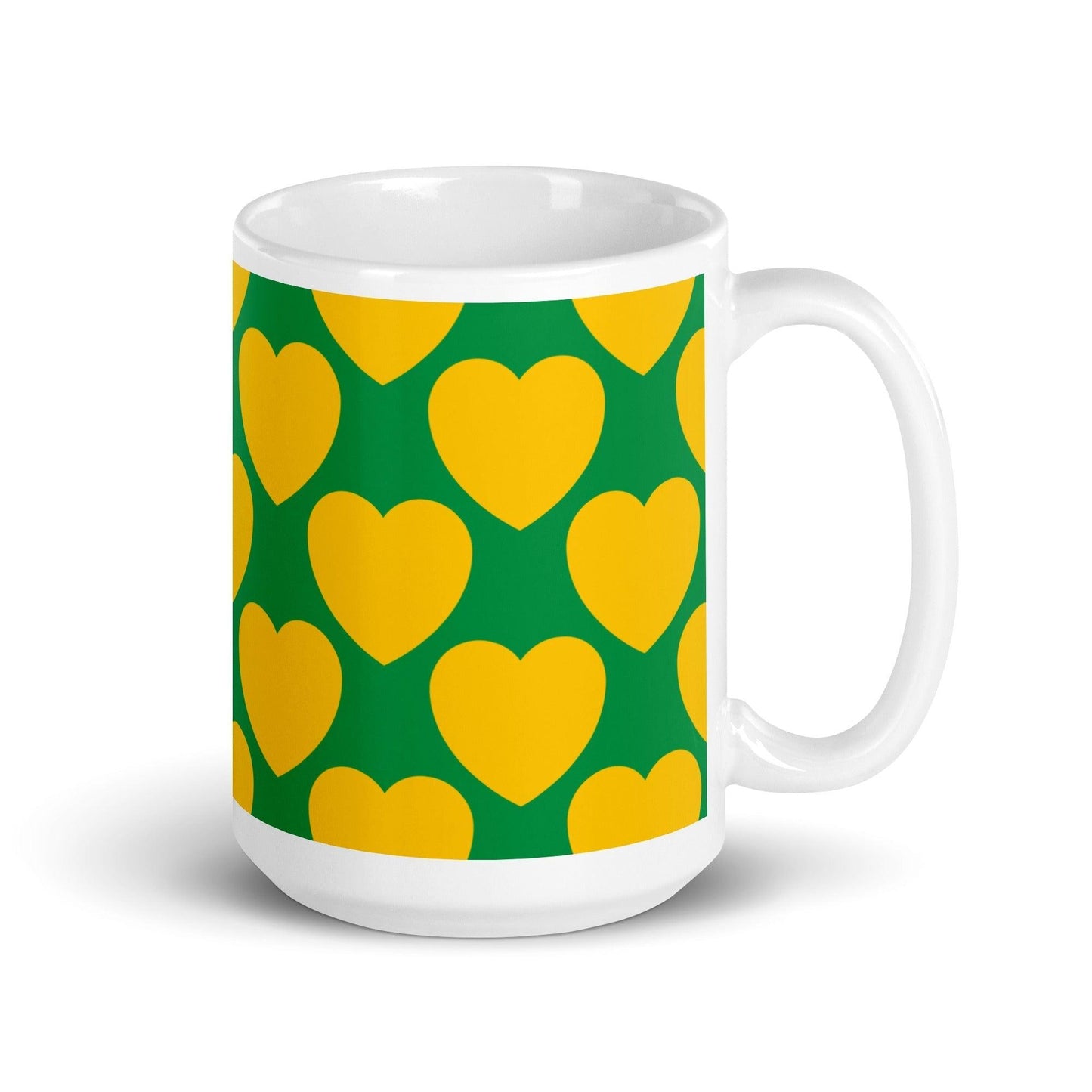 Mug - ELLIE LOVE yellow green - Bold Heart Print