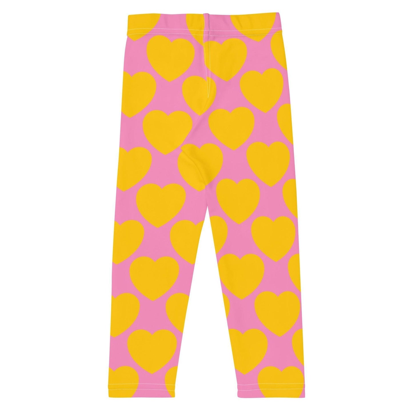 Kids' Leggings -2- ELLIE LOVE yellow pink - Bold Heart Print