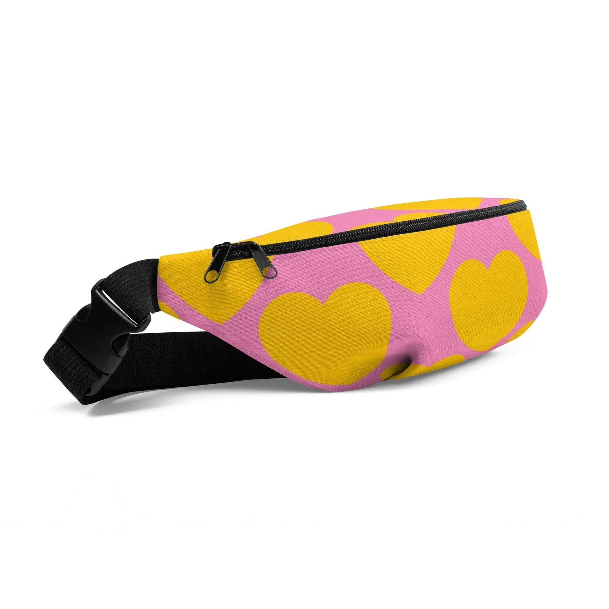 Fanny Pack - ELLIE LOVE yellow pink - Bold Heart Print