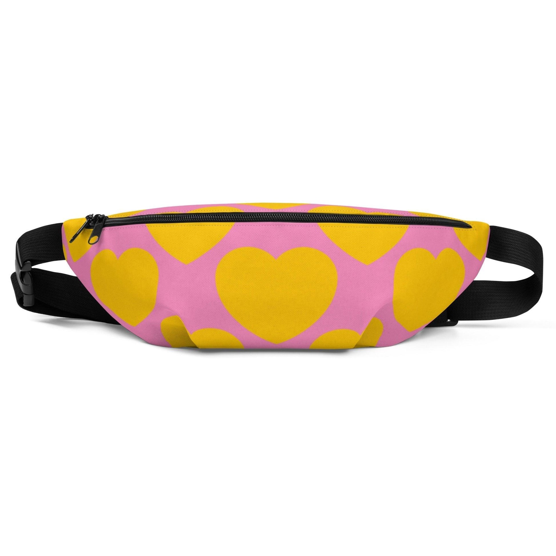 Fanny Pack - ELLIE LOVE yellow pink - Bold Heart Print