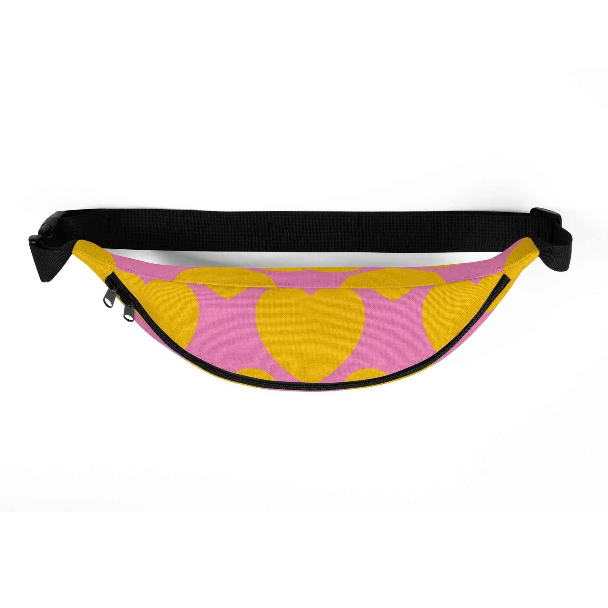 Fanny Pack - ELLIE LOVE yellow pink - Bold Heart Print