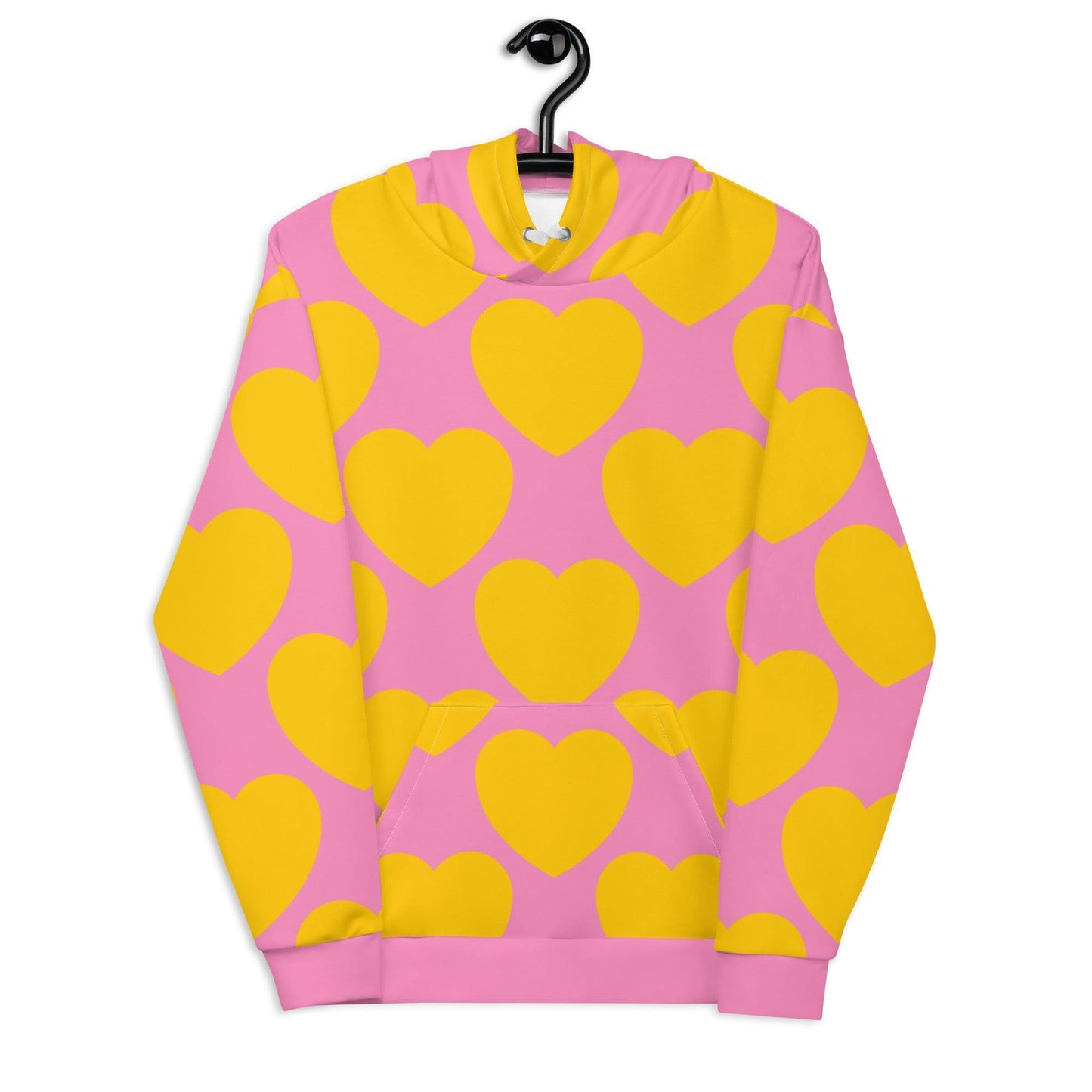 Hoodie - ELLIE LOVE yellow pink - Bold Heart Print