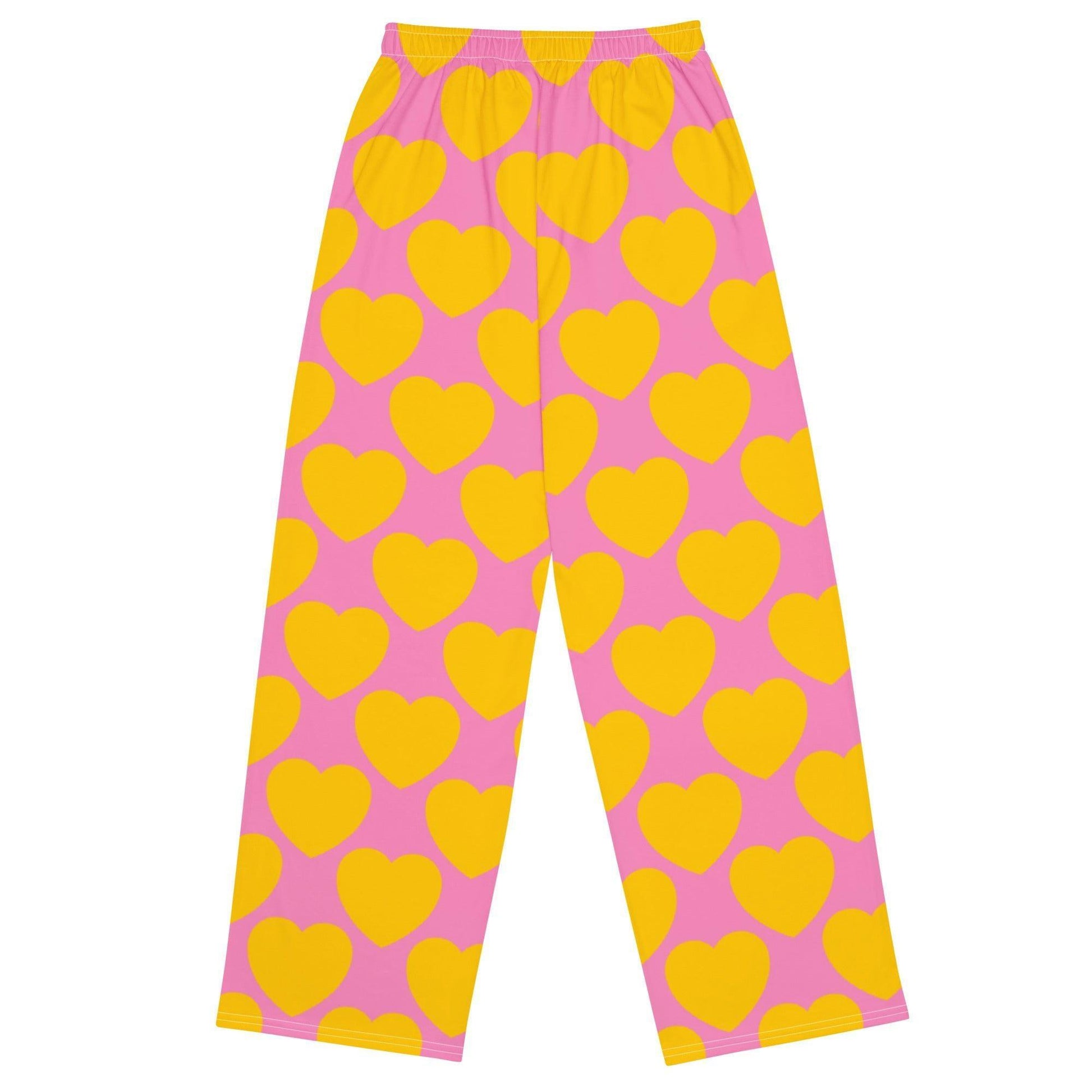 Pants - ELLIE LOVE yellow pink - Bold Heart Print