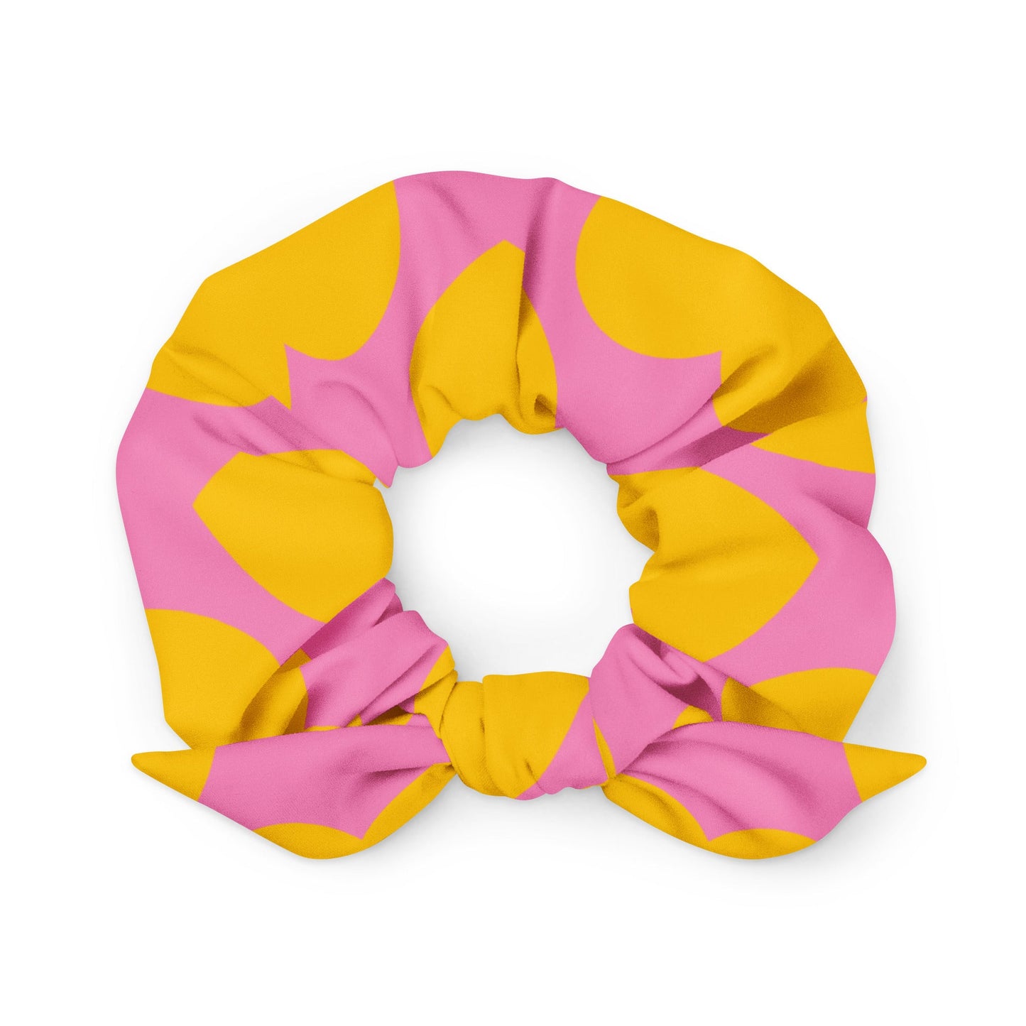Scrunchie - ELLIE LOVE yellow pink - Bold Heart Print