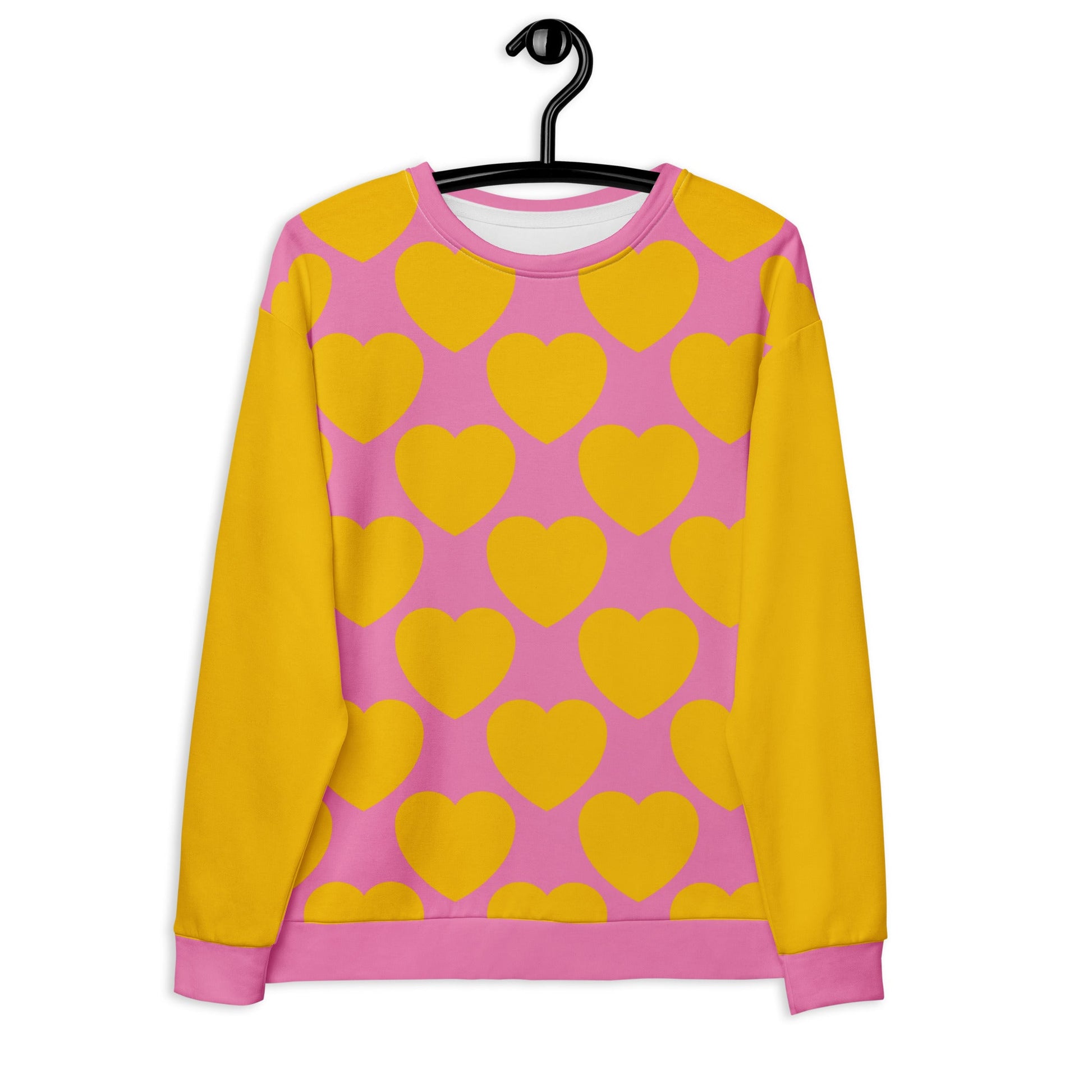 Sweatshirt - ELLIE LOVE yellow pink - Bold Heart Print