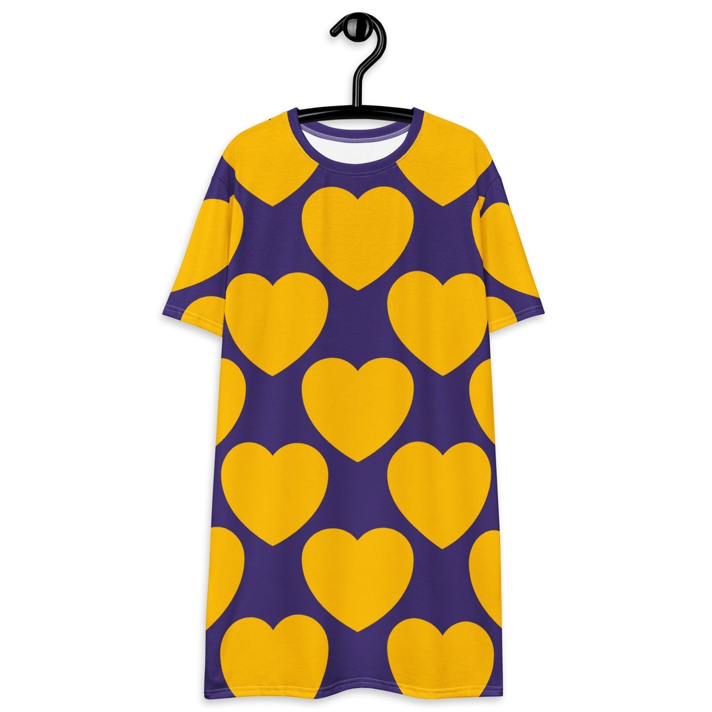 T-shirt dress - ELLIE LOVE yellow purple - Bold heart print 6XL