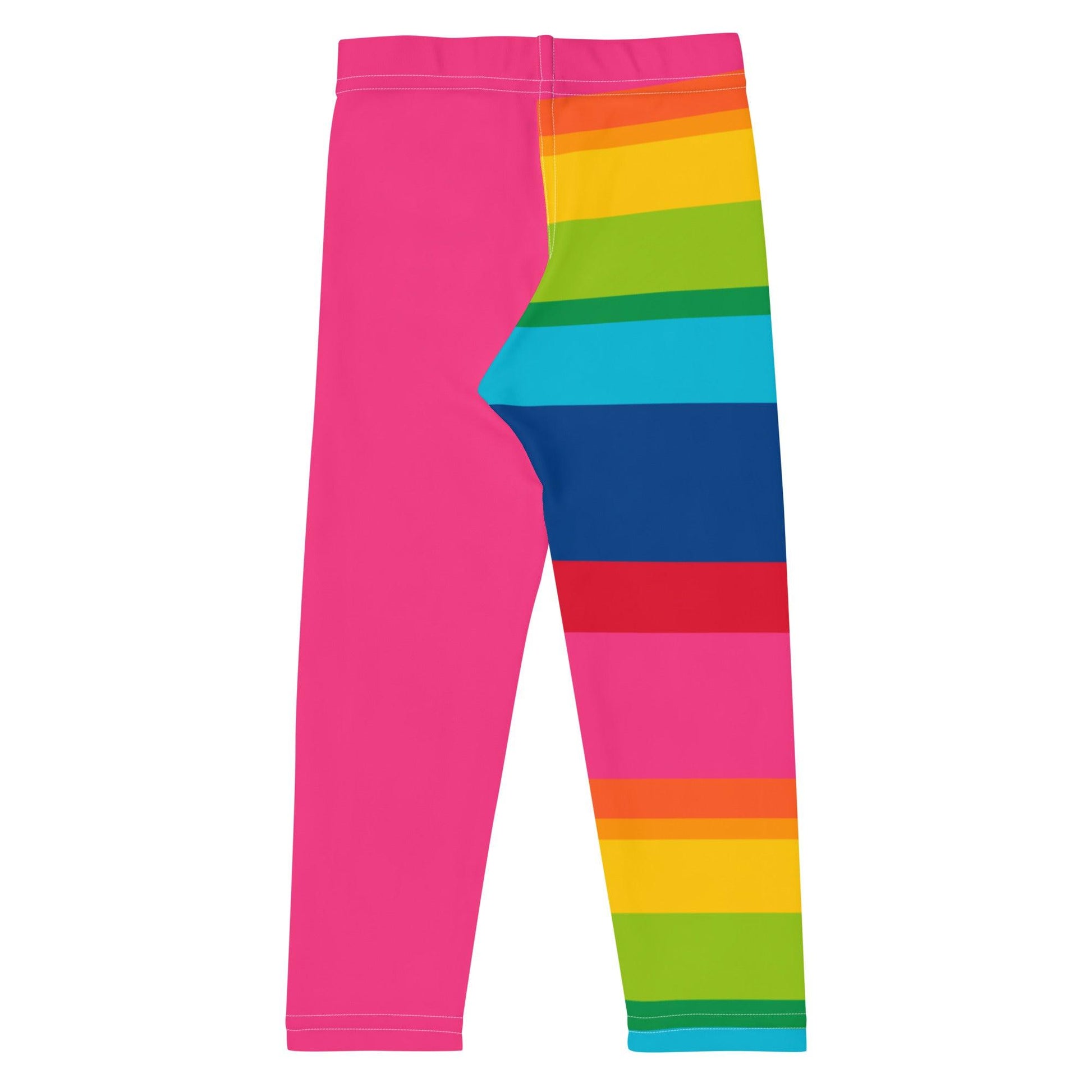 Kids' Leggings - ELLIE rainbow stripe pink