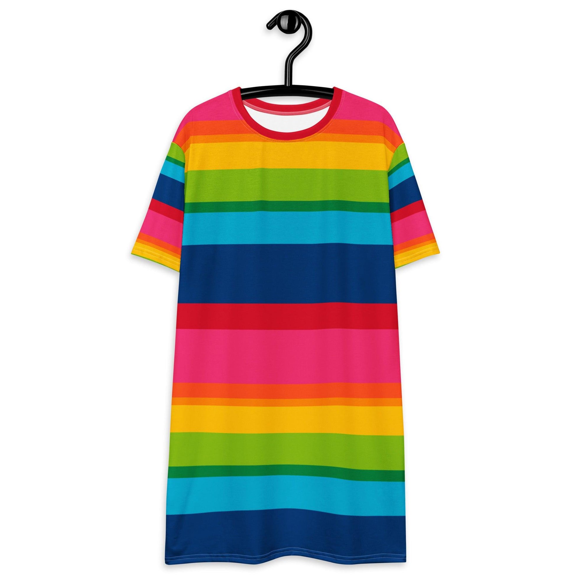 T-Shirt Dress - ELLIE rainbow stripe