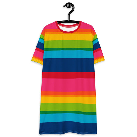 T-Shirt Dress - ELLIE rainbow stripe