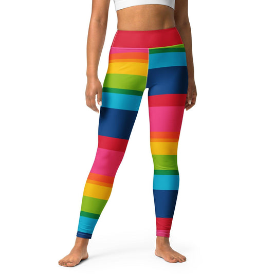 Yoga Leggings - ELLIE rainbow stripe