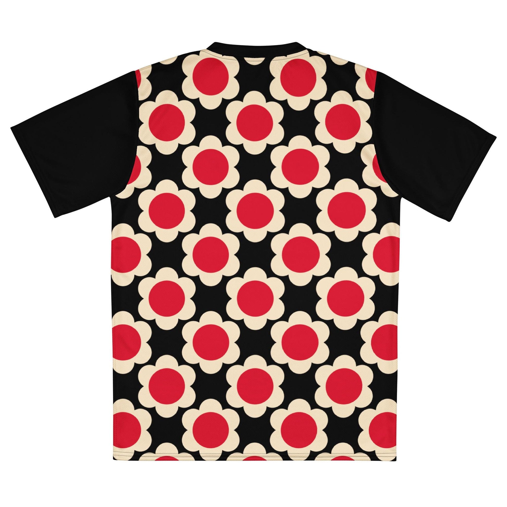 Sports Jersey - ELLIE red black - Classic floral print