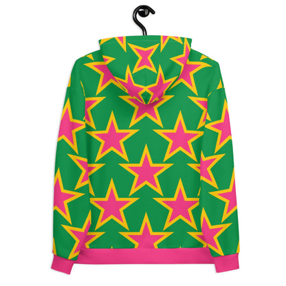 Hoodie - ELLIE STAR green - Classic stars print