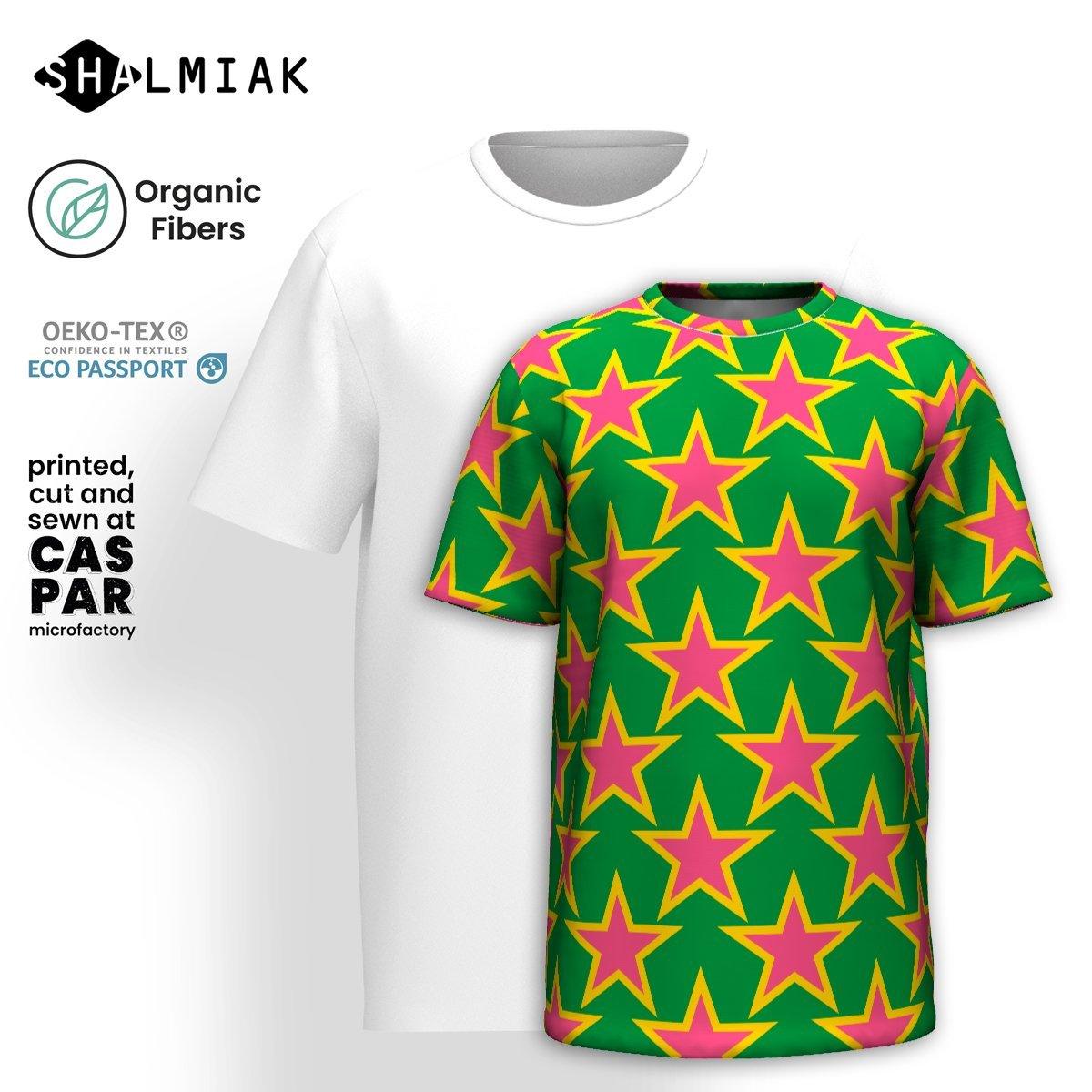 Organic cotton t-shirt - ELLIE STAR green - Classic stars print
