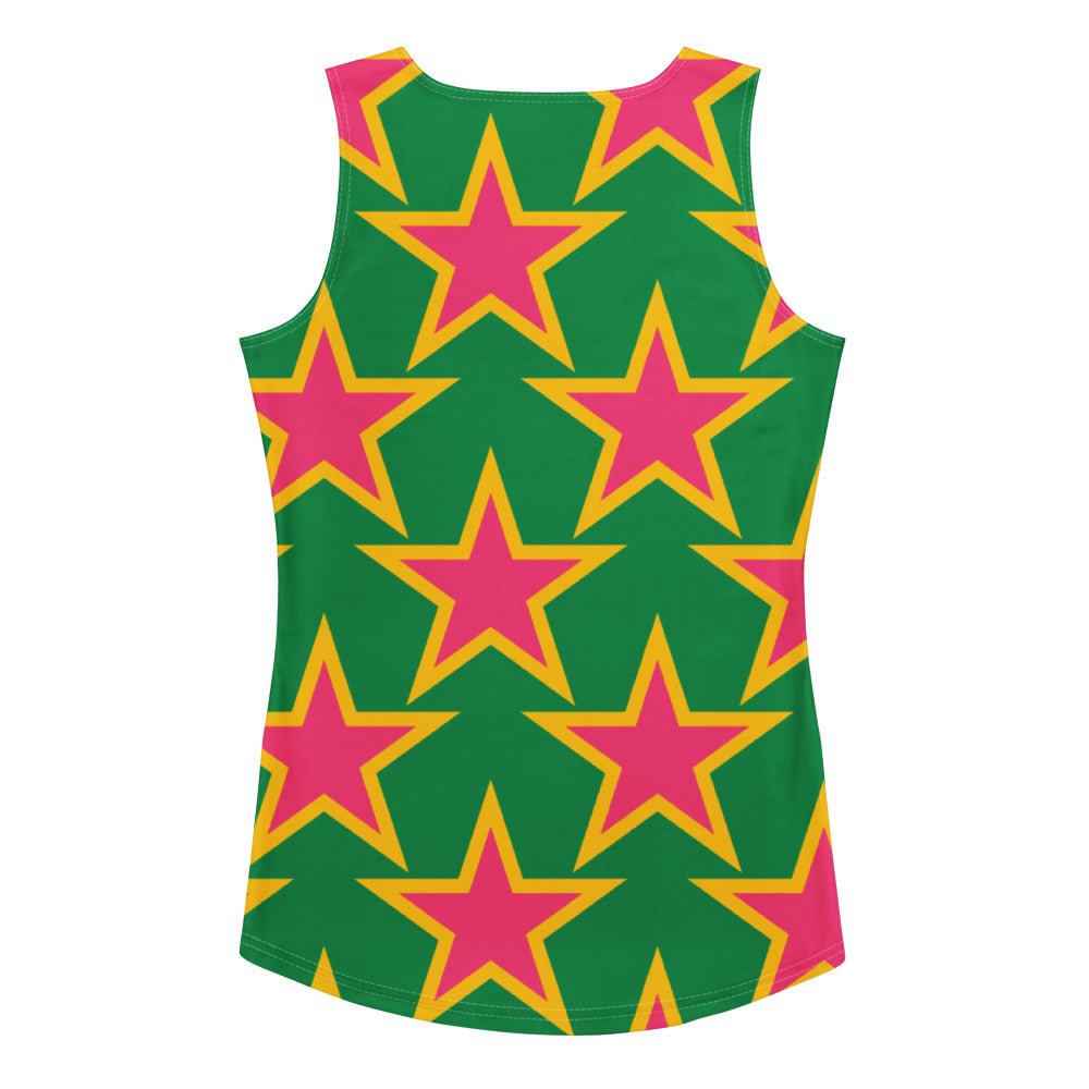 Tank top - ELLIE STAR green - Classic stars print XL